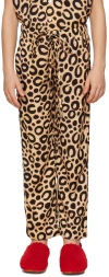 Endless Joy Kids Beige Leopard Lounge Pants In Multi