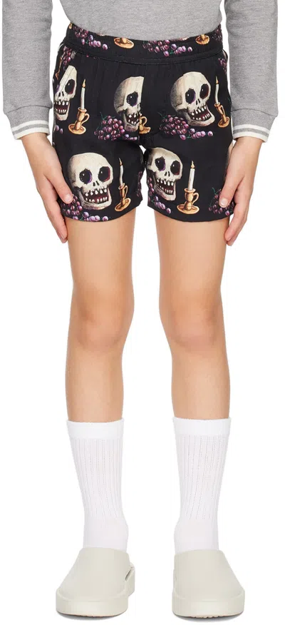 Endless Joy Kids Black Memento Mori Board Shorts