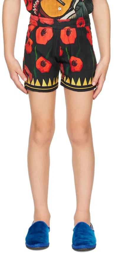 Endless Joy Kids Black Vargas Board Shorts In Multi