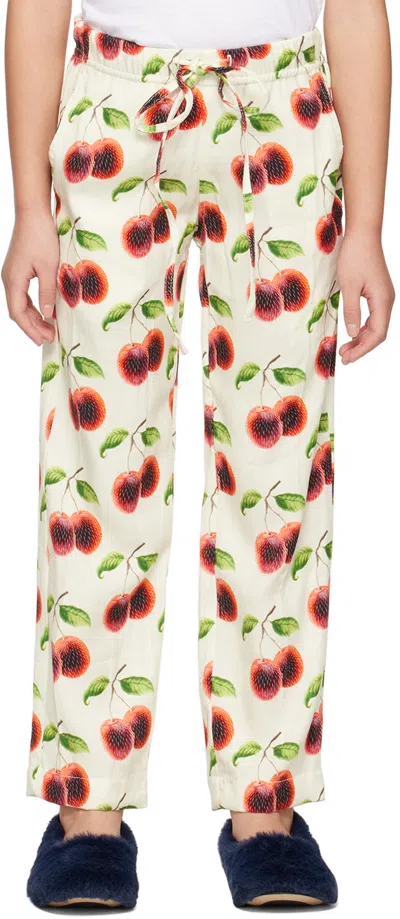 Endless Joy Kids Off-white Rambutan Trousers In Cream