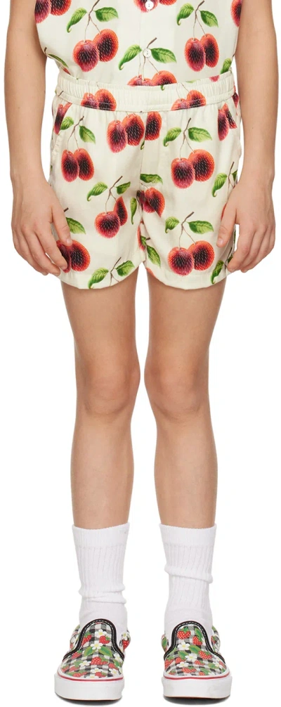 Endless Joy Kids Off-white Rambuten Shorts In Cream