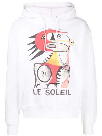 Endless Joy "le Soleil" Cotton Hoodie In White