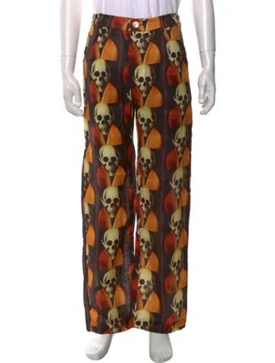 Pre-owned Endless Joy Linen Pants W/ Tags In Orange