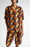 Endless Joy Madarin Dream Print Button-up Shirt In Multi