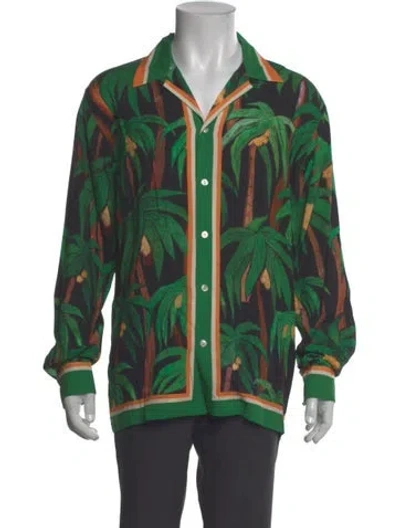 Pre-owned Endless Joy Printed Long Sleeve Shirt In Green