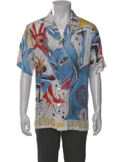 Pre-owned Endless Joy Printed Short Sleeve Shirt In Neutrals