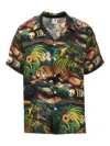 Endless Joy Jungle Print Silk Satin Camp Shirt