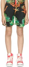 Endless Joy Ssense Exclusive Kids Black Date Palm Shorts In Black