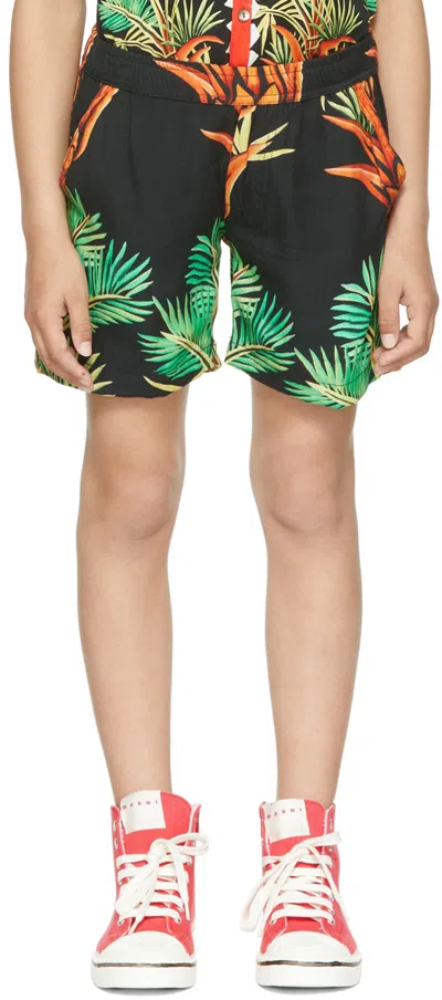 Endless Joy Ssense Exclusive Kids Black Date Palm Shorts