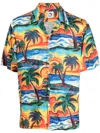 Endless Joy Sunset-print Ecovero Shirt In Multicolour