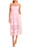 Endless Rose 3d Appliqué Strapless Midi Dress