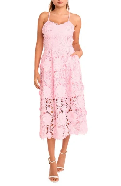 Endless Rose 3d Appliqué Strapless Midi Dress