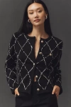 Endless Rose 3d Embroidered Cardigan Sweater In Black