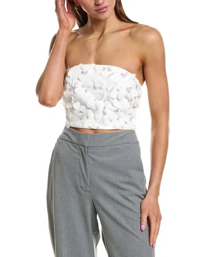 Endless Rose 3d Floral Bandeau Top In White