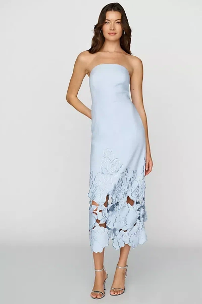 Endless Rose 3d Floral Strapless Dress In Blue