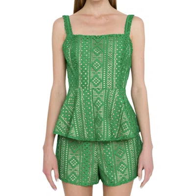 Endless Rose All Over Lace Shorts In Green
