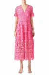 ENDLESS ROSE ALLOVER LACE MIDI DRESS