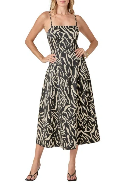 Endless Rose Animal Print A-line Midi Dress