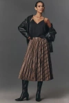 Endless Rose Snake Print Pleated Midi Skirt In Animal In Neutral