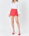 Endless Rose Asymmetric Skort In Red In Red