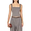 Endless Rose Back Bow Sleeveless Top In Gray