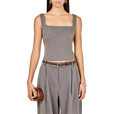 Endless Rose Back Bow Sleeveless Top In Gray