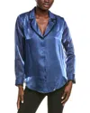 Endless Rose Beaded Collar Relaxed Blouse In Blue