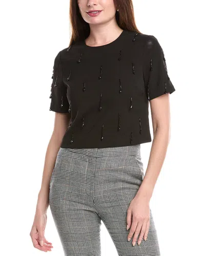 Endless Rose Beaded Crop Top In Black