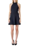 Endless Rose Beaded Cutout Rib Minidress In Black