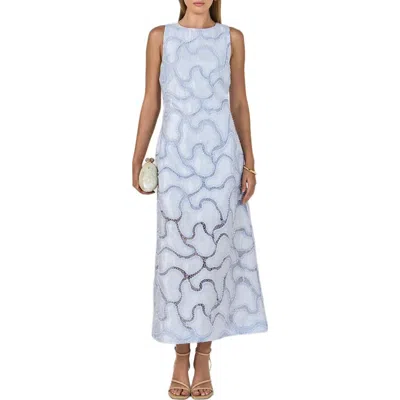 Endless Rose Beaded Embellishment Sleeveless Dress In Blue