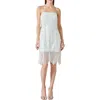 Endless Rose Beaded Fringe Sleeveless Dress In White