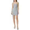 Endless Rose Beaded Mesh Camisole Dress In Silver
