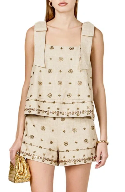 Endless Rose Beaded Sleeveless Top In Neutral