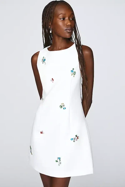Endless Rose Bejeweled A-line Mini Dress In White