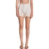 Endless Rose Belted Eyelet Embroidered Cotton & Linen Shorts In Pink