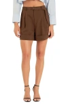 Endless Rose Belted Shorts In Espresso