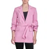 Endless Rose Belted Three-quarter Sleeve Blazer In Pink