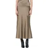 Endless Rose Bias Cut Satin Maxi Skirt In Espresso