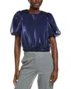 Endless Rose Blouson Sheen Top In Blue