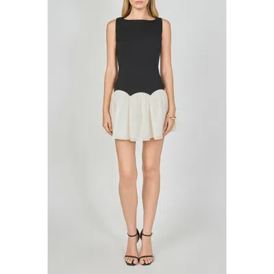 Endless Rose Boat Neck Minidress In Black