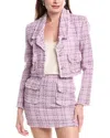 Endless Rose Boucle Tweed Lady Blazer In Lavender In Purple