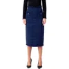 Endless Rose Bouclé Tweed Midi Skirt In Navy