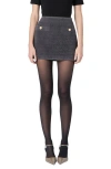 Endless Rose Bouclé Tweed Miniskirt In Grey