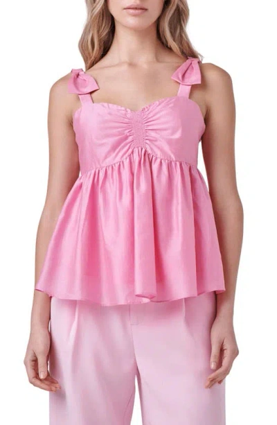 Endless Rose Bow Accent Tank In Pink