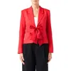 Endless Rose Bow Closure Jacket In Red