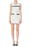 Endless Rose Bow Detail Metallic Tweed Sheath Dress In Ivory