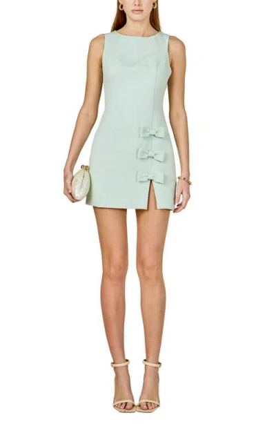 Endless Rose Bow Detail Sheath Minidress In Green