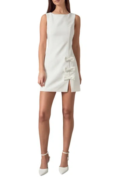 Endless Rose Bow Detail Sheath Minidress In White