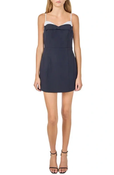 Endless Rose Bow Minidress In Blue