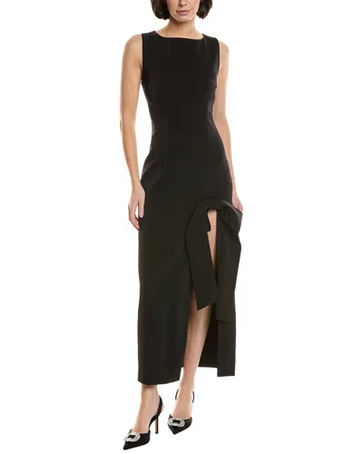 Endless Rose Bow Slit Maxi Dress In Black